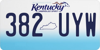 KY license plate 382UYW