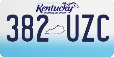 KY license plate 382UZC