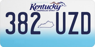 KY license plate 382UZD