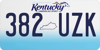 KY license plate 382UZK