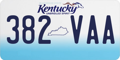 KY license plate 382VAA