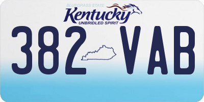 KY license plate 382VAB