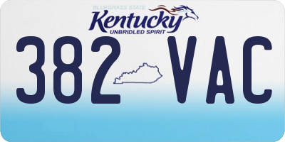 KY license plate 382VAC