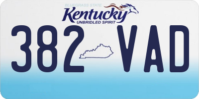 KY license plate 382VAD