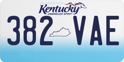 KY license plate 382VAE