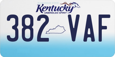KY license plate 382VAF