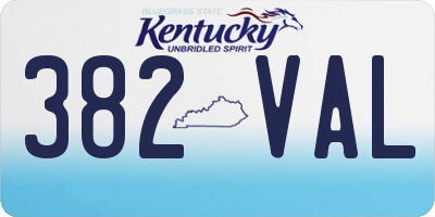 KY license plate 382VAL