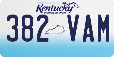 KY license plate 382VAM