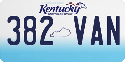 KY license plate 382VAN