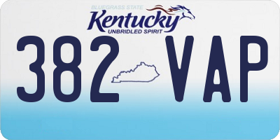 KY license plate 382VAP