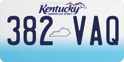 KY license plate 382VAQ
