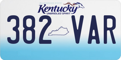 KY license plate 382VAR