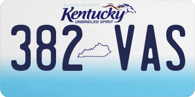 KY license plate 382VAS