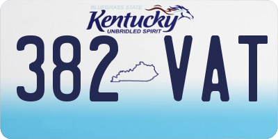 KY license plate 382VAT