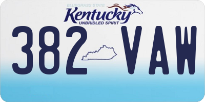 KY license plate 382VAW