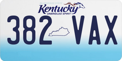 KY license plate 382VAX
