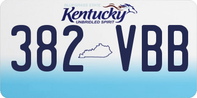KY license plate 382VBB