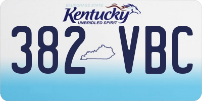 KY license plate 382VBC