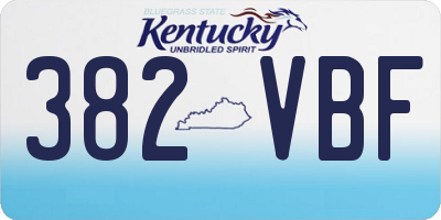 KY license plate 382VBF