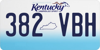 KY license plate 382VBH