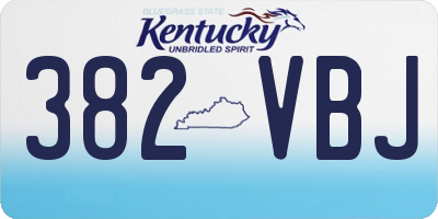KY license plate 382VBJ