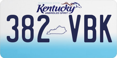KY license plate 382VBK