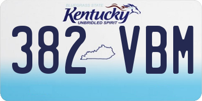 KY license plate 382VBM