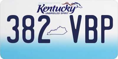 KY license plate 382VBP