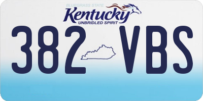 KY license plate 382VBS
