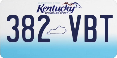 KY license plate 382VBT