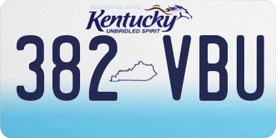 KY license plate 382VBU