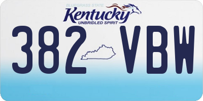 KY license plate 382VBW