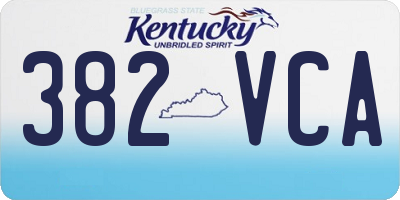 KY license plate 382VCA