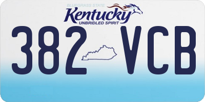 KY license plate 382VCB