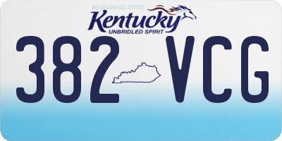 KY license plate 382VCG