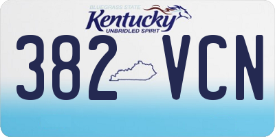 KY license plate 382VCN
