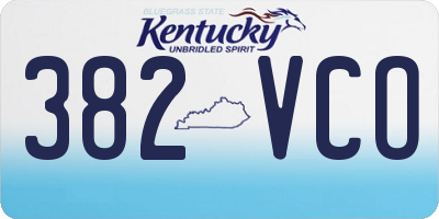 KY license plate 382VCO