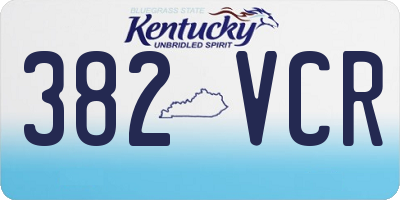 KY license plate 382VCR