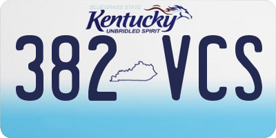 KY license plate 382VCS