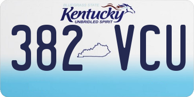 KY license plate 382VCU