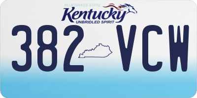 KY license plate 382VCW