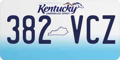 KY license plate 382VCZ