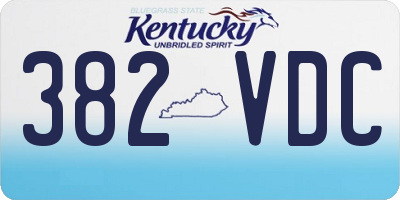 KY license plate 382VDC