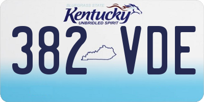 KY license plate 382VDE