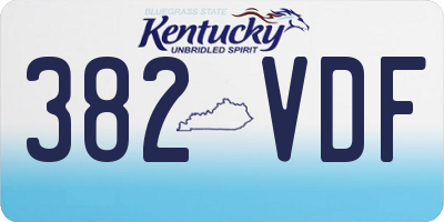 KY license plate 382VDF