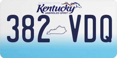 KY license plate 382VDQ