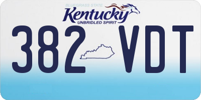 KY license plate 382VDT