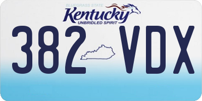 KY license plate 382VDX