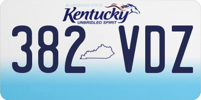 KY license plate 382VDZ