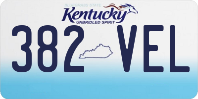 KY license plate 382VEL